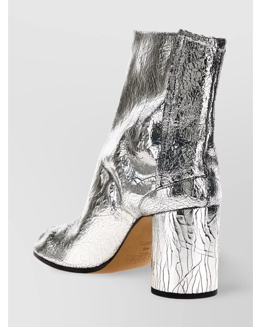 Maison Margiela White Leather Tabi Ankle Boots