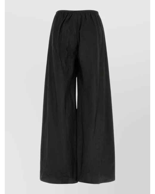 The Row Black Silk Gala Wide Leg Lounge Pant