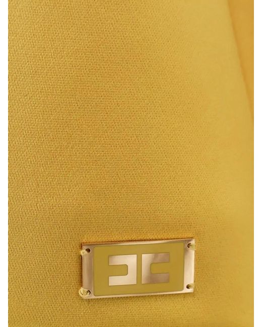 Elisabetta Franchi Yellow Satin Mini Dress