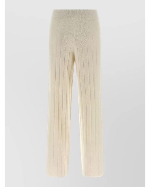 Max Mara Natural Jardin Cashmere High Waist Wide Leg Trousers