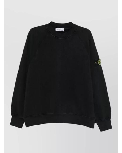 Stone Island Black Cotton Crewneck Sweatshirt for men