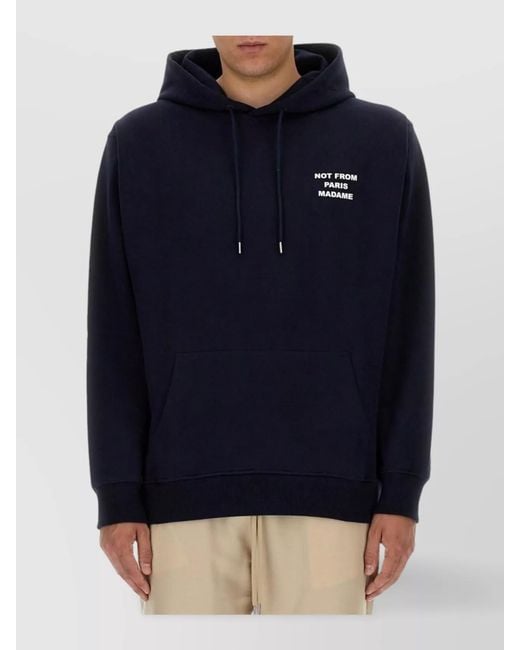 Drole de Monsieur Blue Relaxed-Fit Hoodie for men