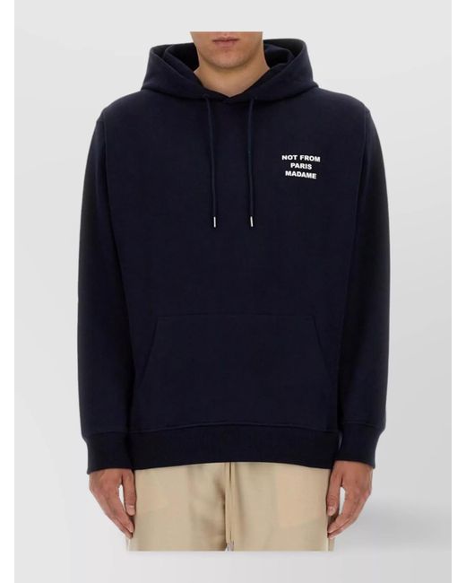 Drole de Monsieur Blue Relaxed-Fit Hoodie for men