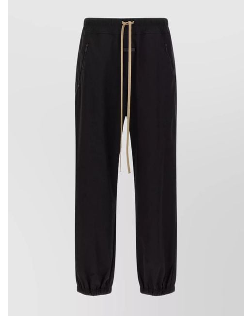 Fear Of God Black Elastic Waistband Trackpant Joggers With Side Zip Pockets for men