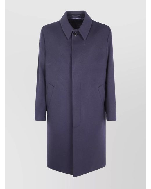 Lardini Blue Virgin Wool Single Breasted Coat for men