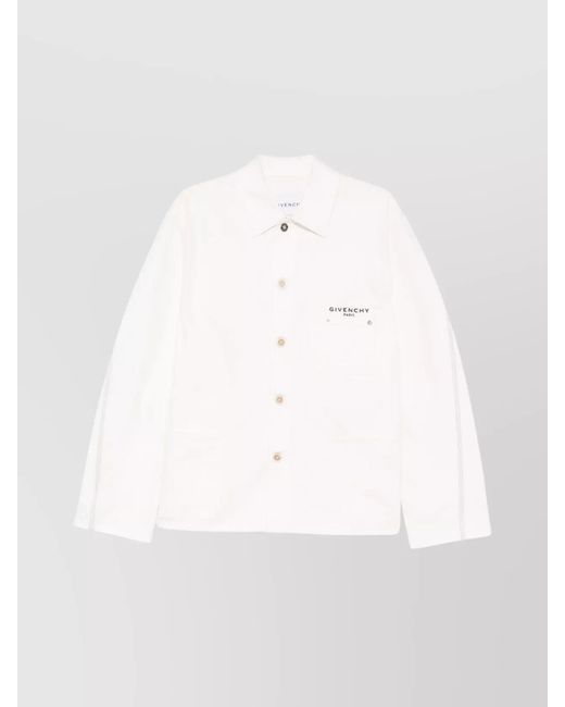 Givenchy White Denim Cotton Shirt Jacket for men