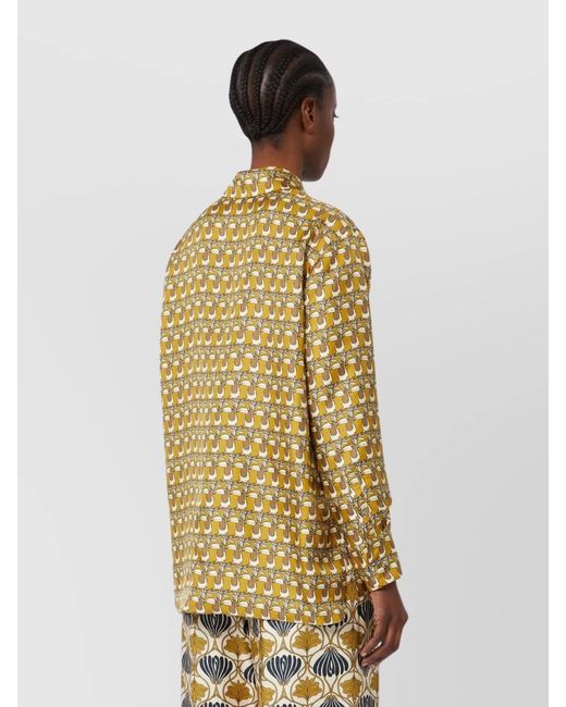 Max Mara Metallic Silk Reversible Printed Shirt