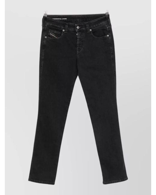 DIESEL Black Straight-Leg Denim Jeans