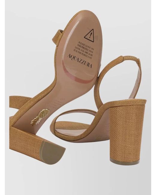Aquazzura Natural So Nude Block Heel Strappy Sling Sandals
