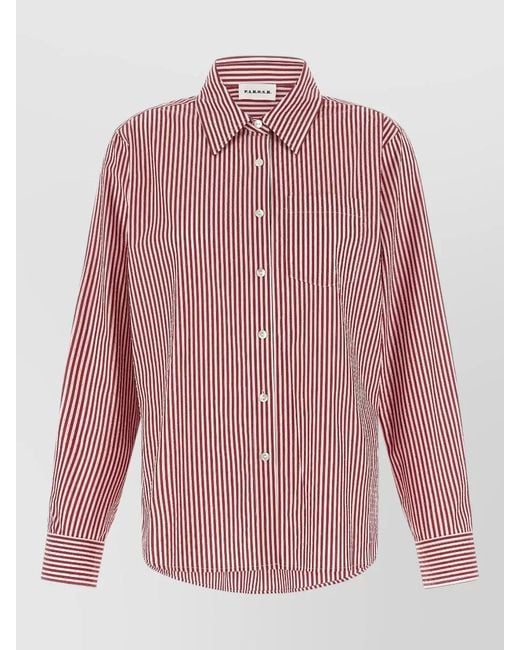 P.A.R.O.S.H. Pink Cashine Shirt Straight Cut Long Sleeves Chest Pocket
