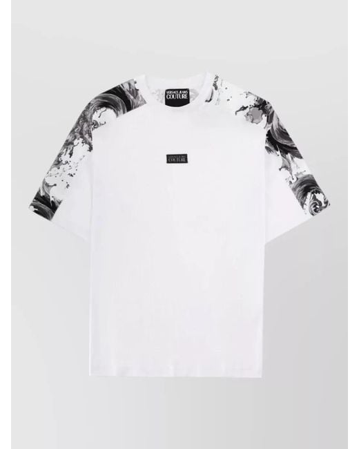 Versace Jeans Couture White Graphic Crew Neck Short Sleeve T-Shirt for men