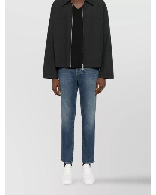 Jacob Cohen Blue Cropped Slim-Leg Denim Jeans for men