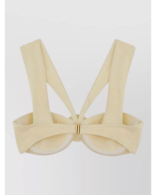 LaRevêche Natural Sahar Bandeau Bikini Top Floral Straps