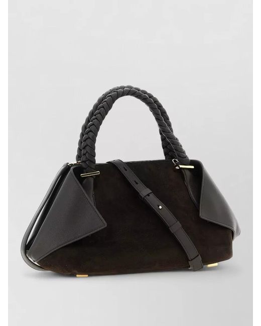 Ferragamo Black Scarf Th S Shoulder Bag Suede Braid