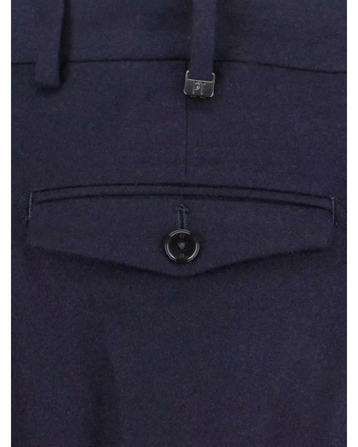 PT Torino Blue Cashmere Straight-Leg Tailored Trousers for men