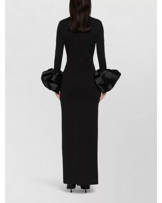 Solace London Black Valerie Maxi Dress Deep V Neckline
