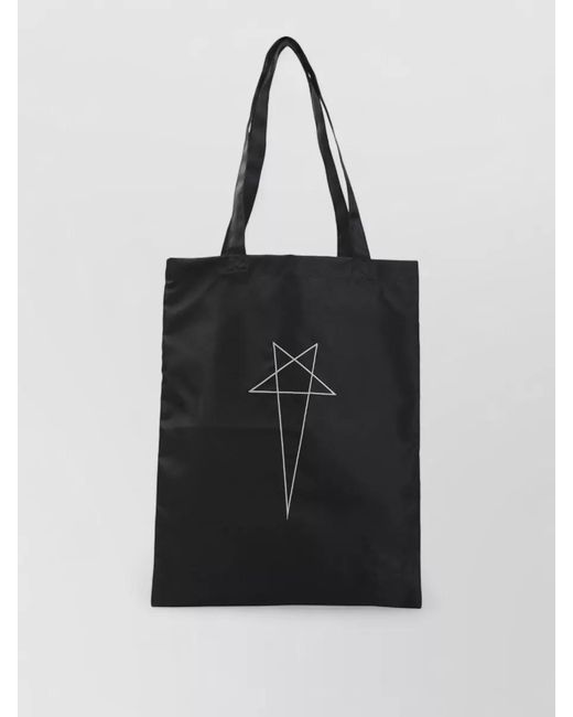 Rick Owens Black Logo Nylon Tote Bag for men