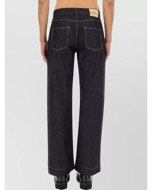 McQueen Blue Wide Leg Jeans for men