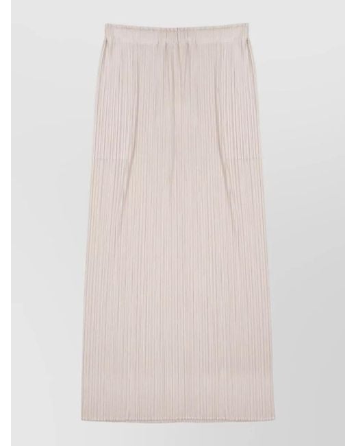 Pleats Please Issey Miyake Pink Midi Skirt Layered Design Soft Texture