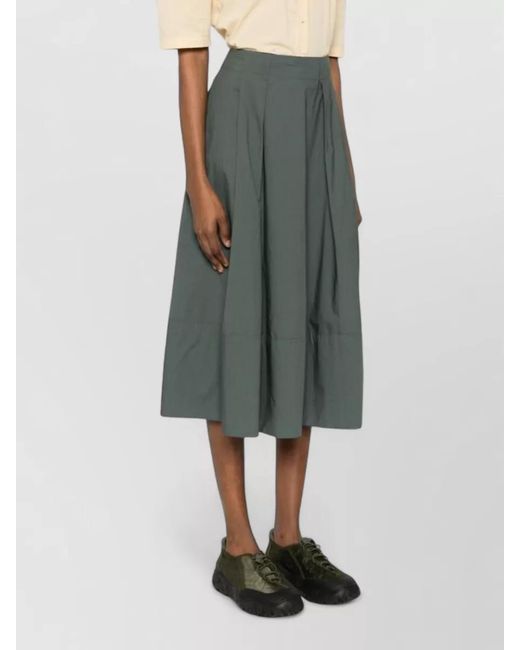 Woolrich Gray Cotton Midi Skirt High Waist Buttons