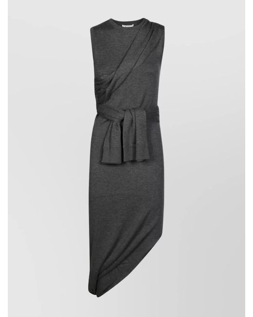 J.W. Anderson Gray Draped Detail Asymmetric Hem Dress