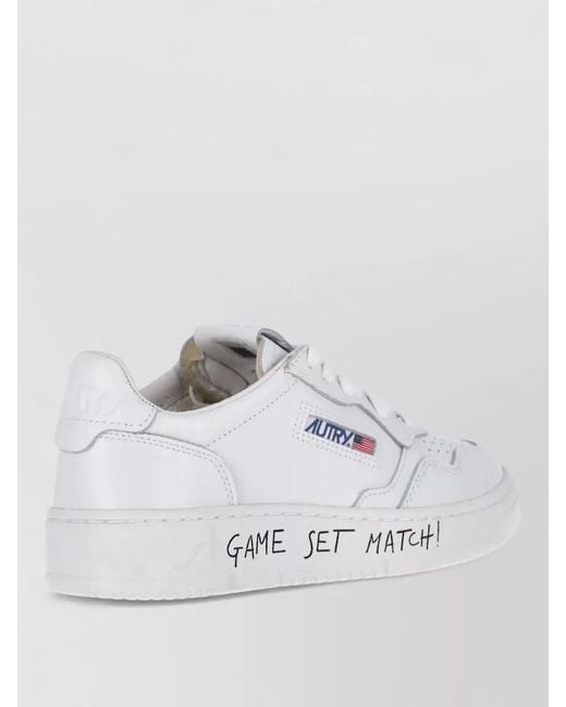Autry White Low Sneakers Casual Style Graphic Detail