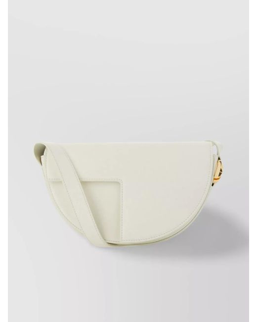 Patou Natural Structured Leather Crossbody With Adjustable Strap