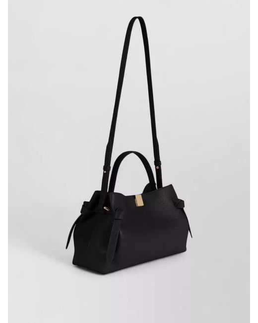 Yuzefi Black Shoulder Bag Tone Hardware Top Handle