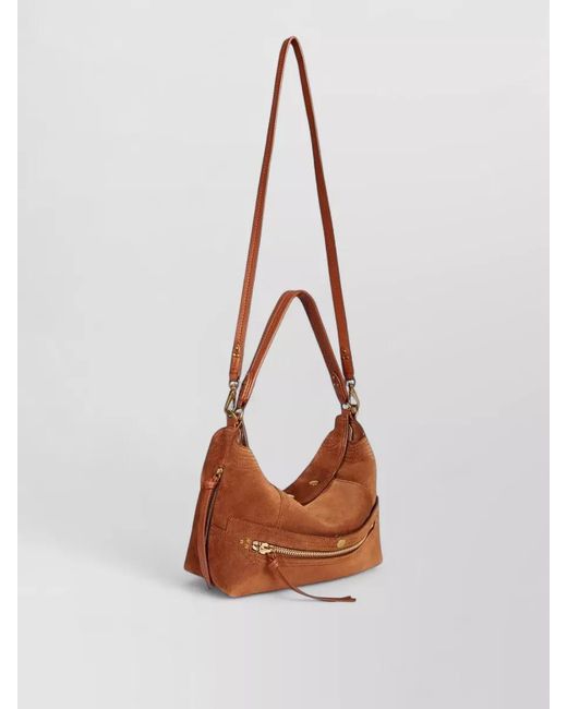 Jérôme Dreyfuss Brown Shoulder Bag Hobo Style Adjustable Strap