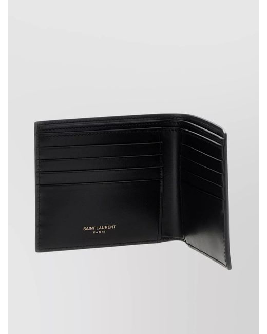 Saint Laurent Black Calf Leather Wallet for men