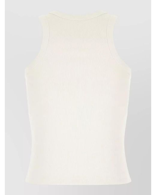 Palm Angels Natural Fitted Tank Top