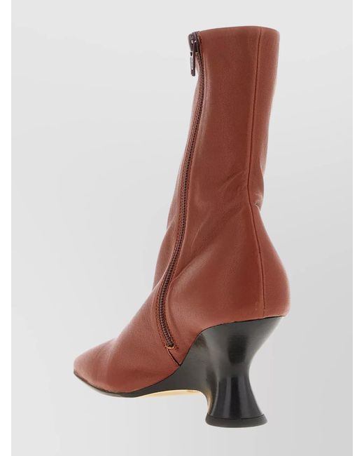 Dries Van Noten Brown Leather Ankle Boots