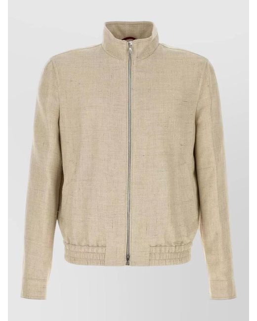 Brunello Cucinelli Natural Silk Linen Wool Jacket for men