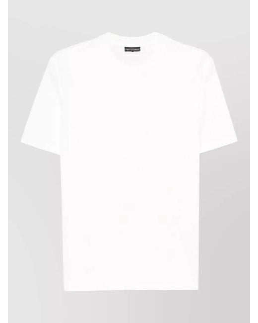Emporio Armani White Cotton Logo-Print Short-Sleeve T-Shirt for men