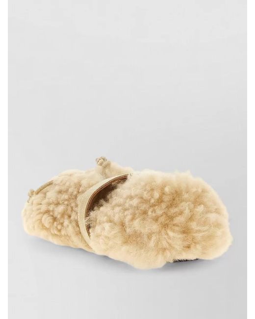 Marni Natural Ballet Slippers Dancer Shoe Faux Fur