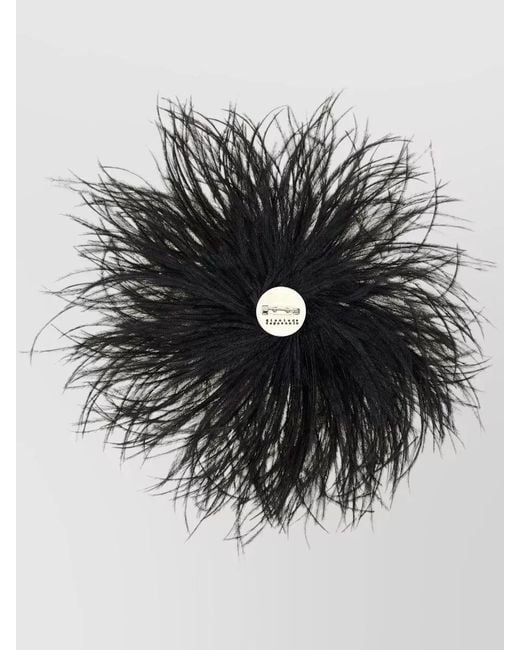 Gianluca Capannolo Gray Hair Pin Featuring Feather Detail Hardware