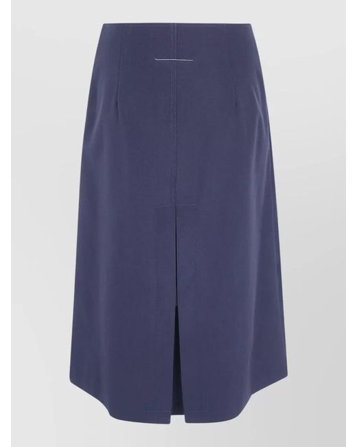 MM6 by Maison Margiela Blue Mid Length Skirt Front And Back Slits