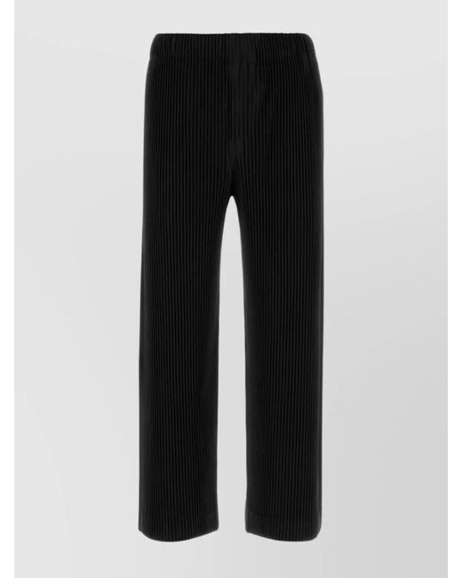 Homme Plissé Issey Miyake Black Wide-Leg Trousers for men