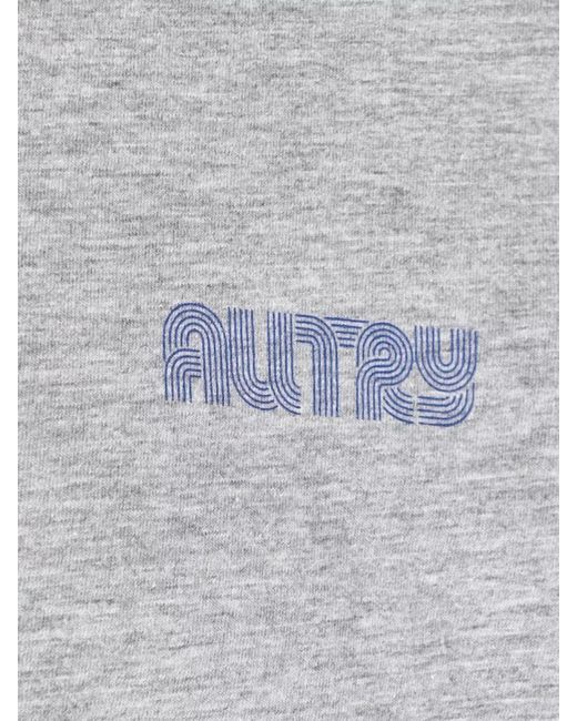 Autry Gray Short Sleeve Crew Neck Regular Fit Top