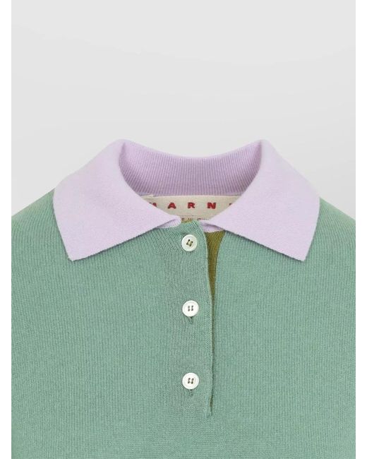 Marni Green Cashmere Turtleneck Sweater