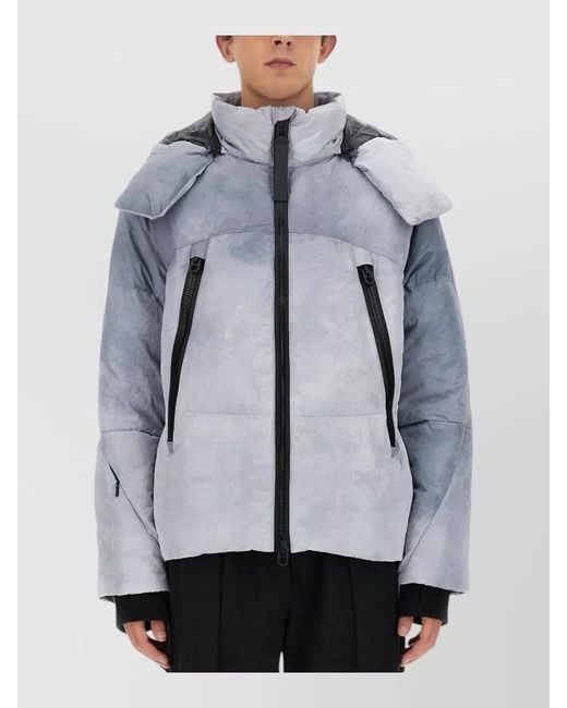 JG1 Gray Hooded Zip Jacket Padded Oversize Design for men