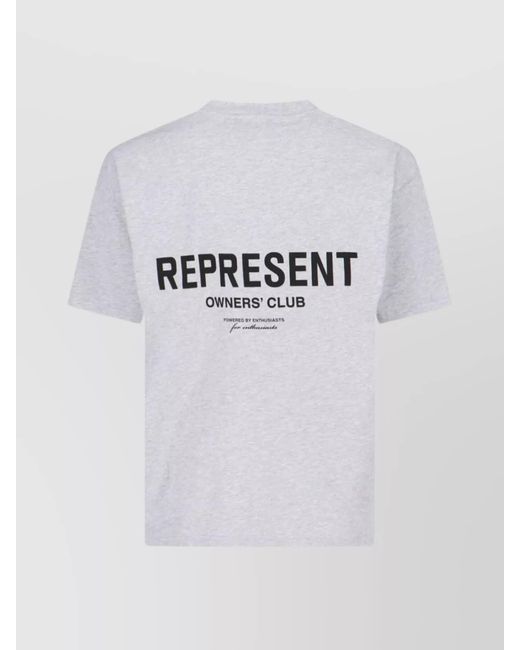 Represent White Logo Print Cotton Relaxed Fit Short Sleeve T-Shirt for men