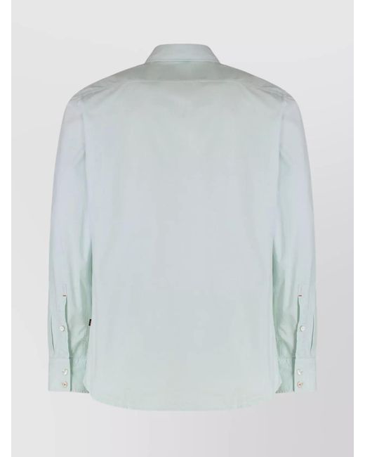 Boss White Versatile Cotton Poplin Long Sleeve Shirt for men