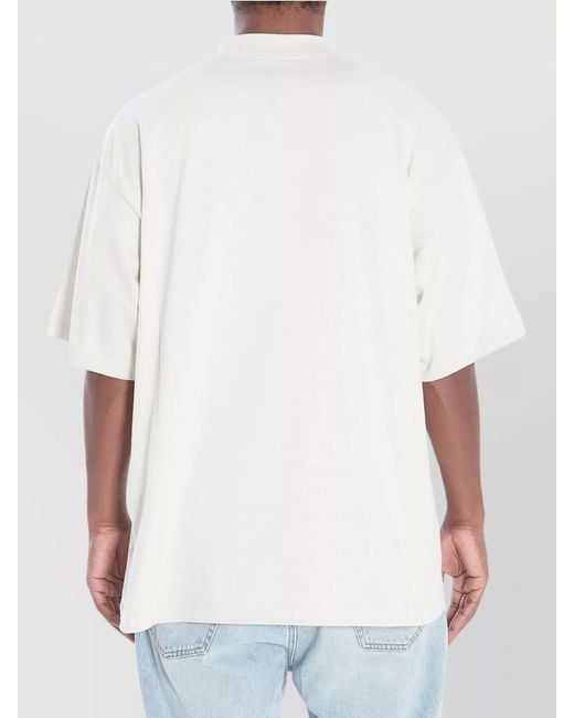 Balenciaga White Nano Bb Logo Dry Jersey Medium Fit T-Shirt for men