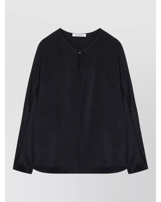 Max Mara Black Long Sleeve Round Neck Jacket