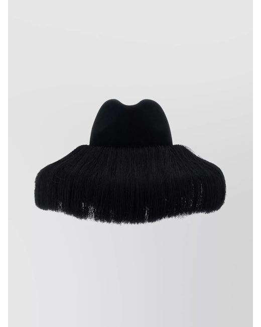 Comme des Garçons Black Wool Fedora Hat