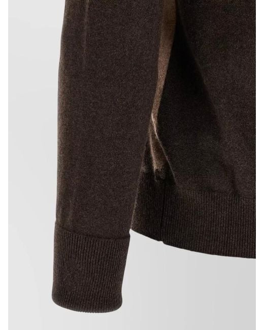Ballantyne Black Cashmere V-Neck Regular-Fit Diamond-Intarsia Jumper for men