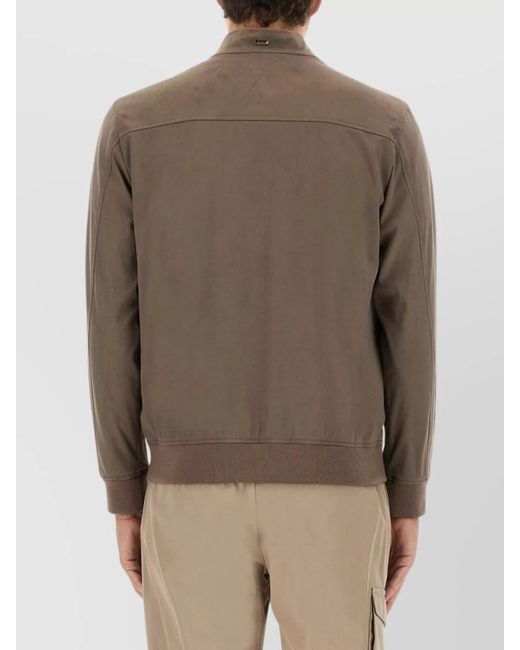 Herno Brown Suede Bomber Jacket for men