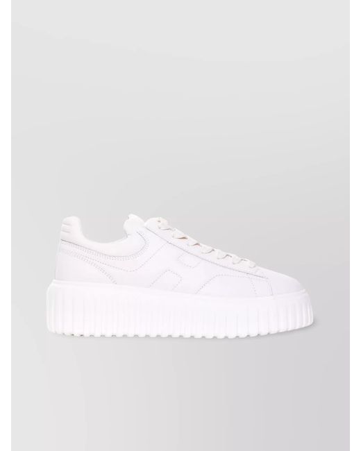 Hogan White Leather Low-Top Sneakers