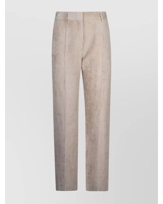 Brunello Cucinelli Gray Textured Fabric Trousers Featuring Pockets